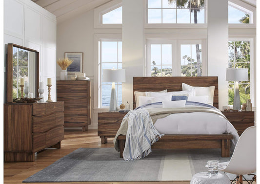 8C7981 Ocean Two Drawer Solid Wood Nightstand In Natural Sengon