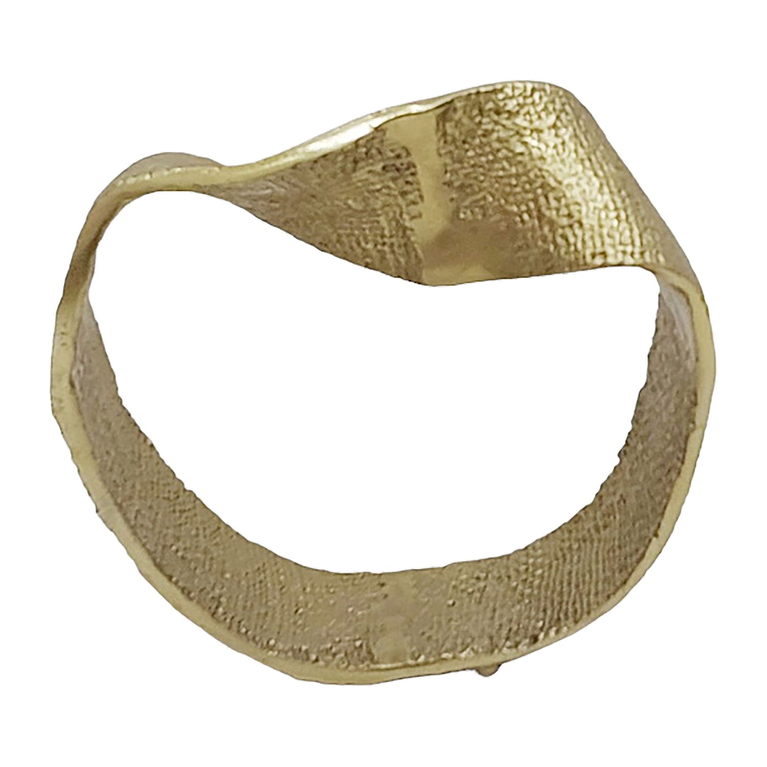 Metal 8" Twisted Hammered Ring - Gold