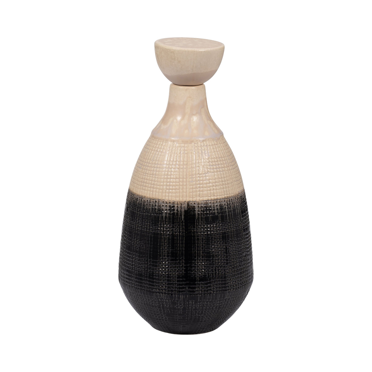 Alondra Medium Ceramic Lidded Jar - Beige