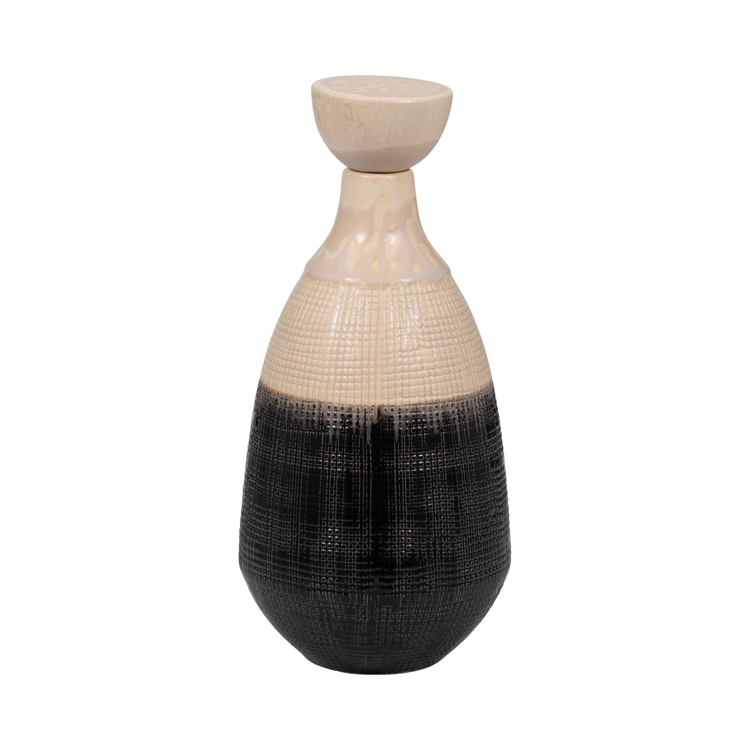 Alondra Medium Ceramic Lidded Jar - Beige