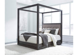 AZU5H5 Oxford Upholstered Canopy Bed In Dolphin