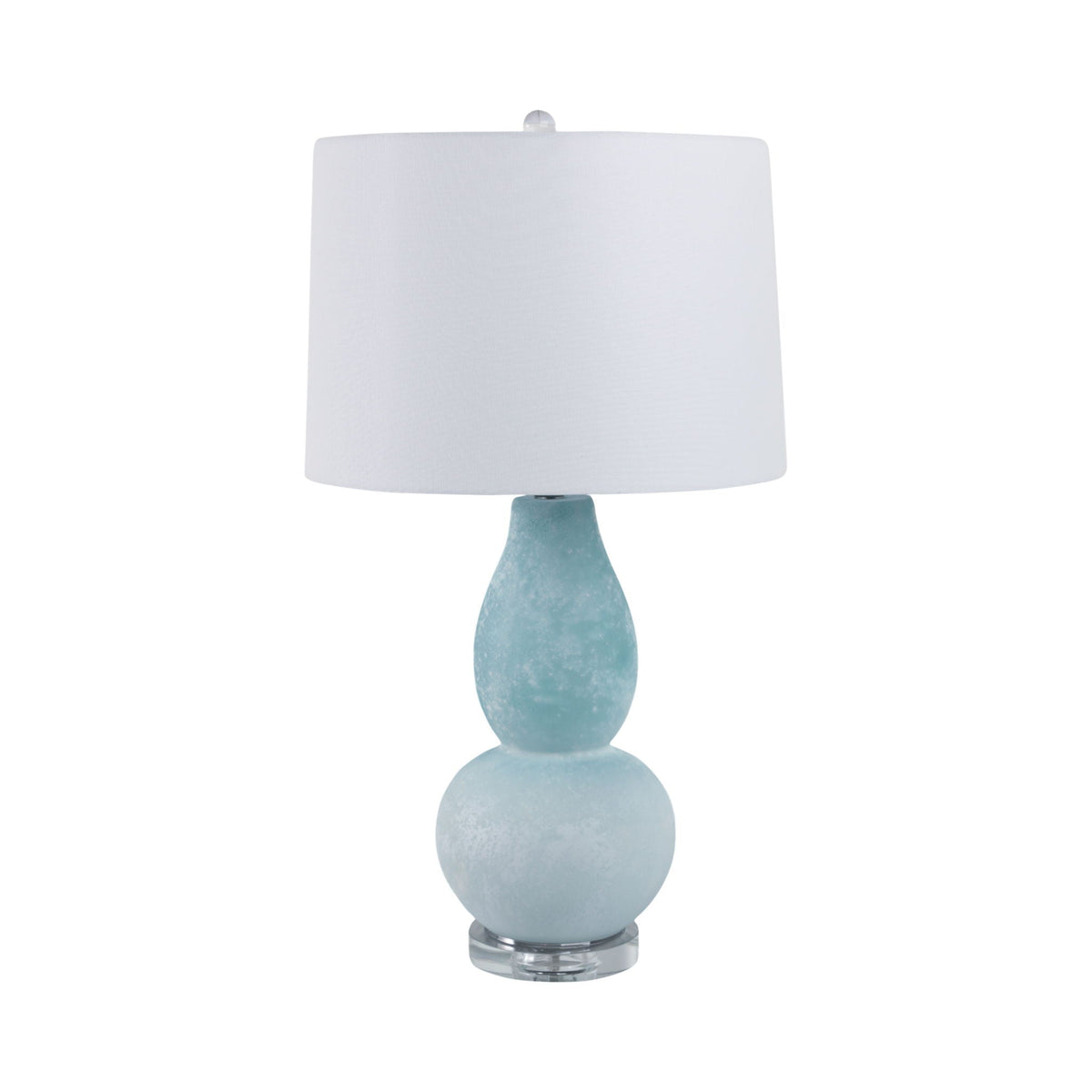 29" x 16" Gourd Frosted Glass Lamp - Blue