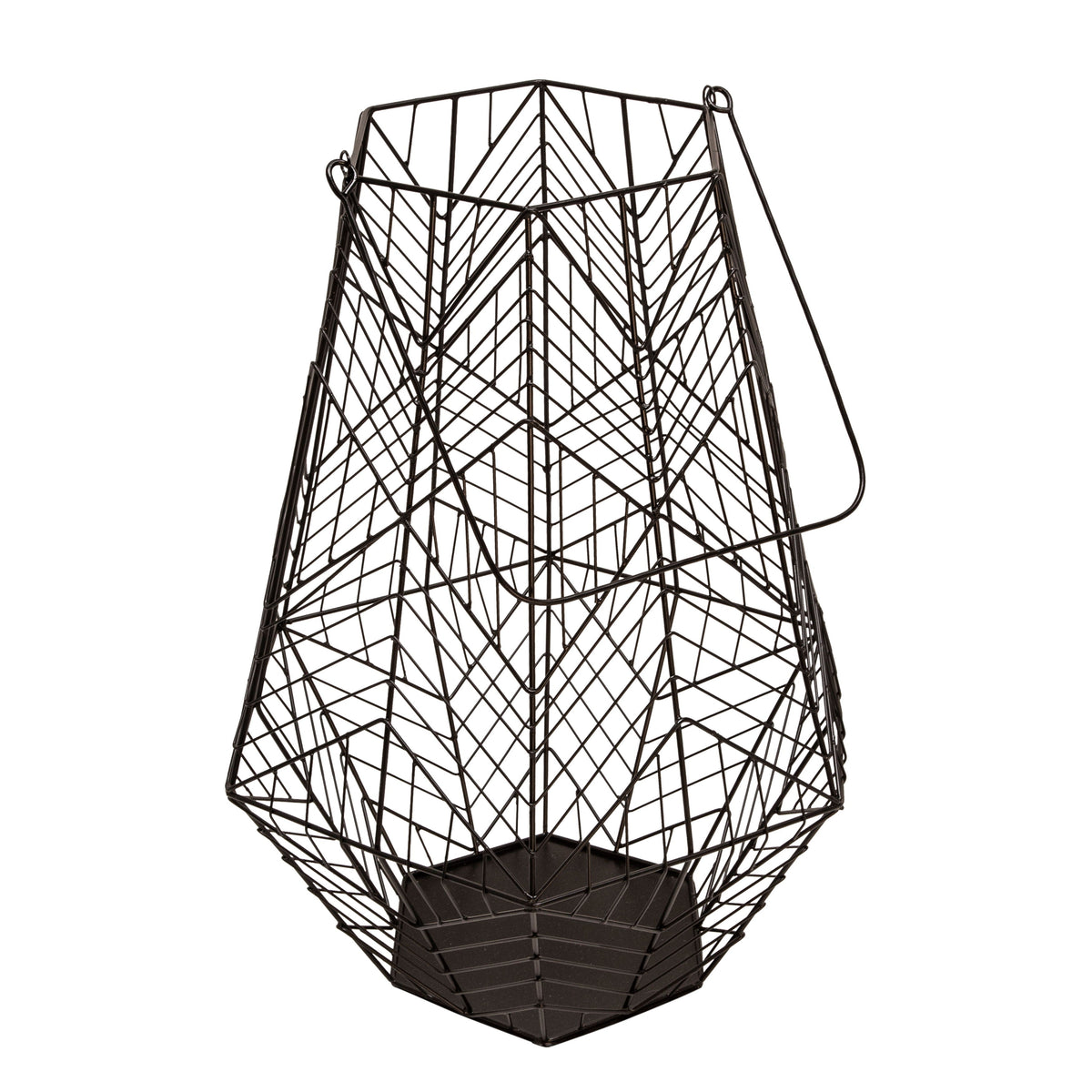 Metal Wire Lantern 24" - Black