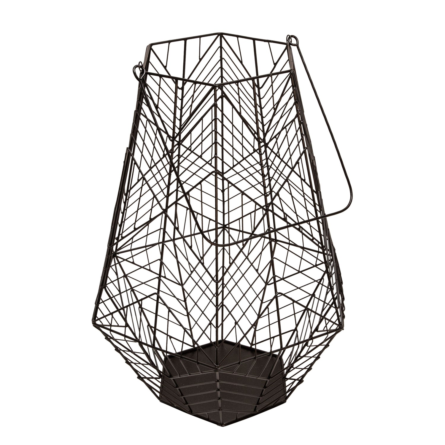 Metal Wire Lantern 24" - Black