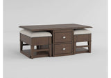 3500-30 Claremore Cocktail Table with two Ottomans