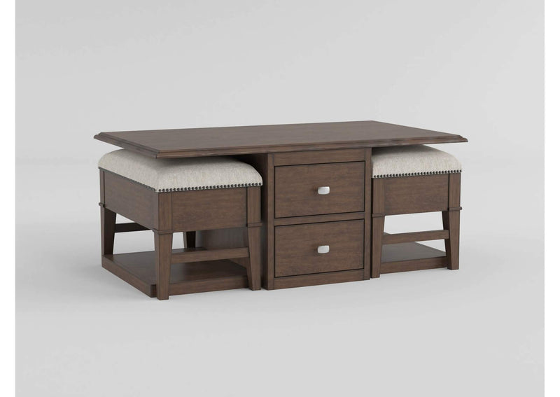 3500-30 Claremore Cocktail Table with two Ottomans
