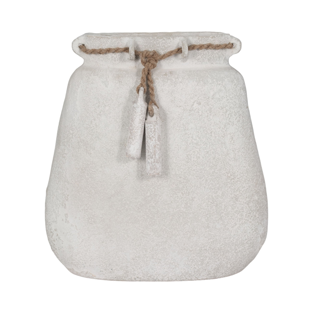 Ecomix Vase With Jute Detail 16" - White