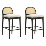 Lucio - Modern Farmhouse Wood Bar Height Kitchen Bar Stool