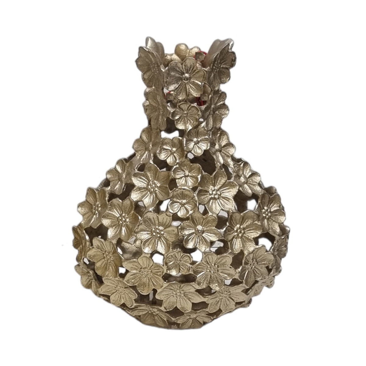 15" Cut-Out Flower Vase - Champagne