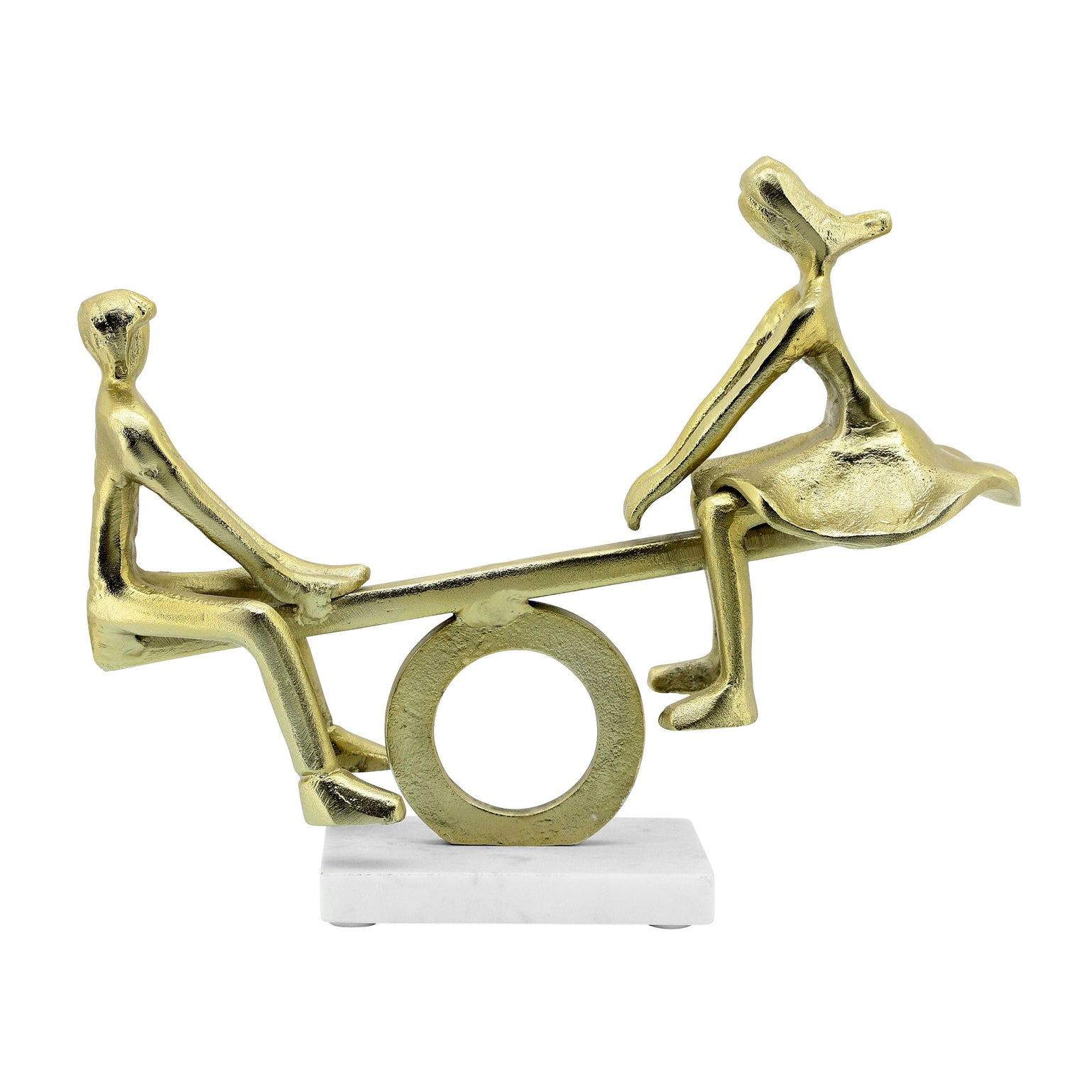 Metal 17" Couple On See-Saw - Gold