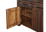 3F4173 Meadow Three Drawer Three Door Solid Wood Sideboard In Brick Brown