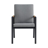 Crown - Outdoor Dining Chair (Set of 2) - Black / Teak