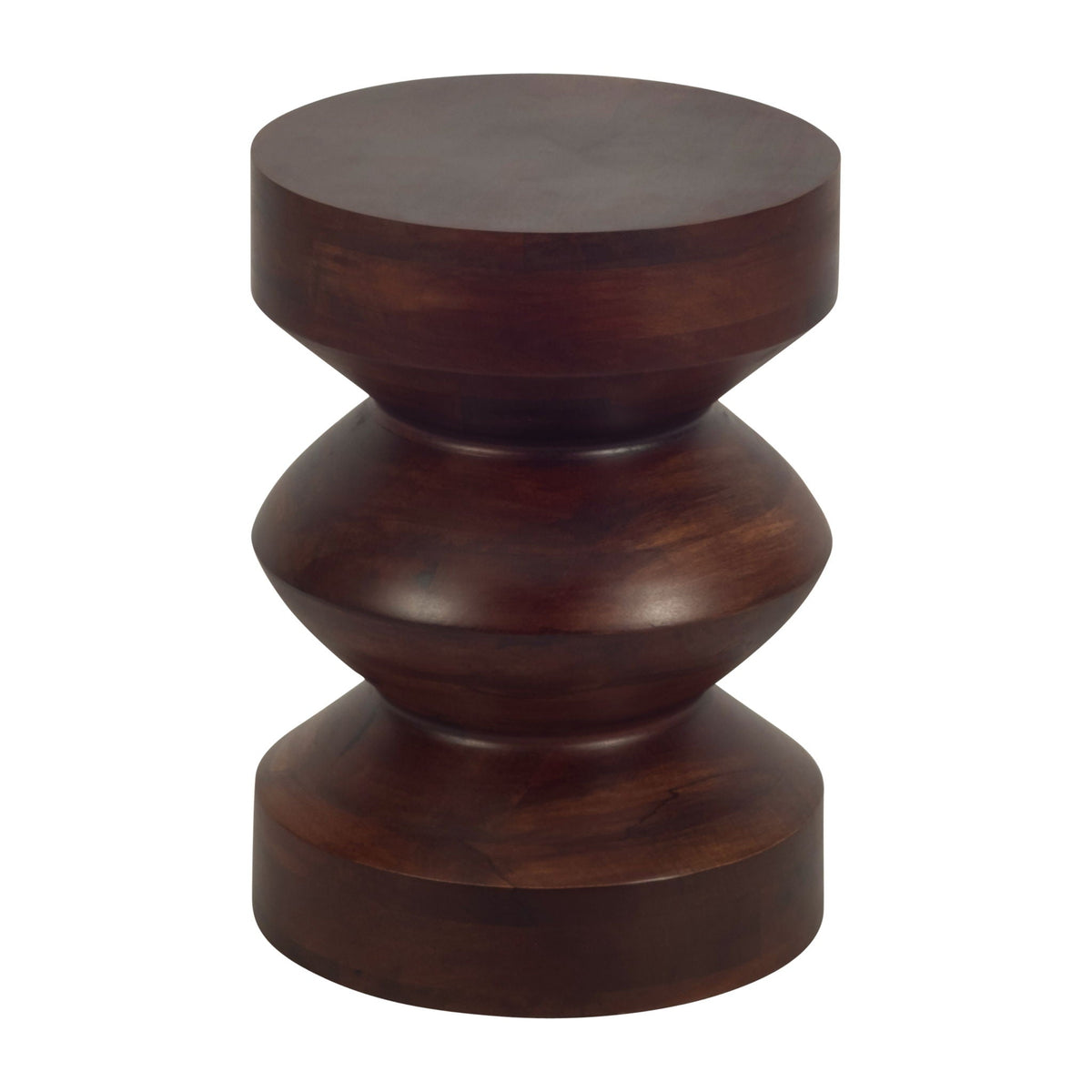 18" Solid Mango Side Table Walnut