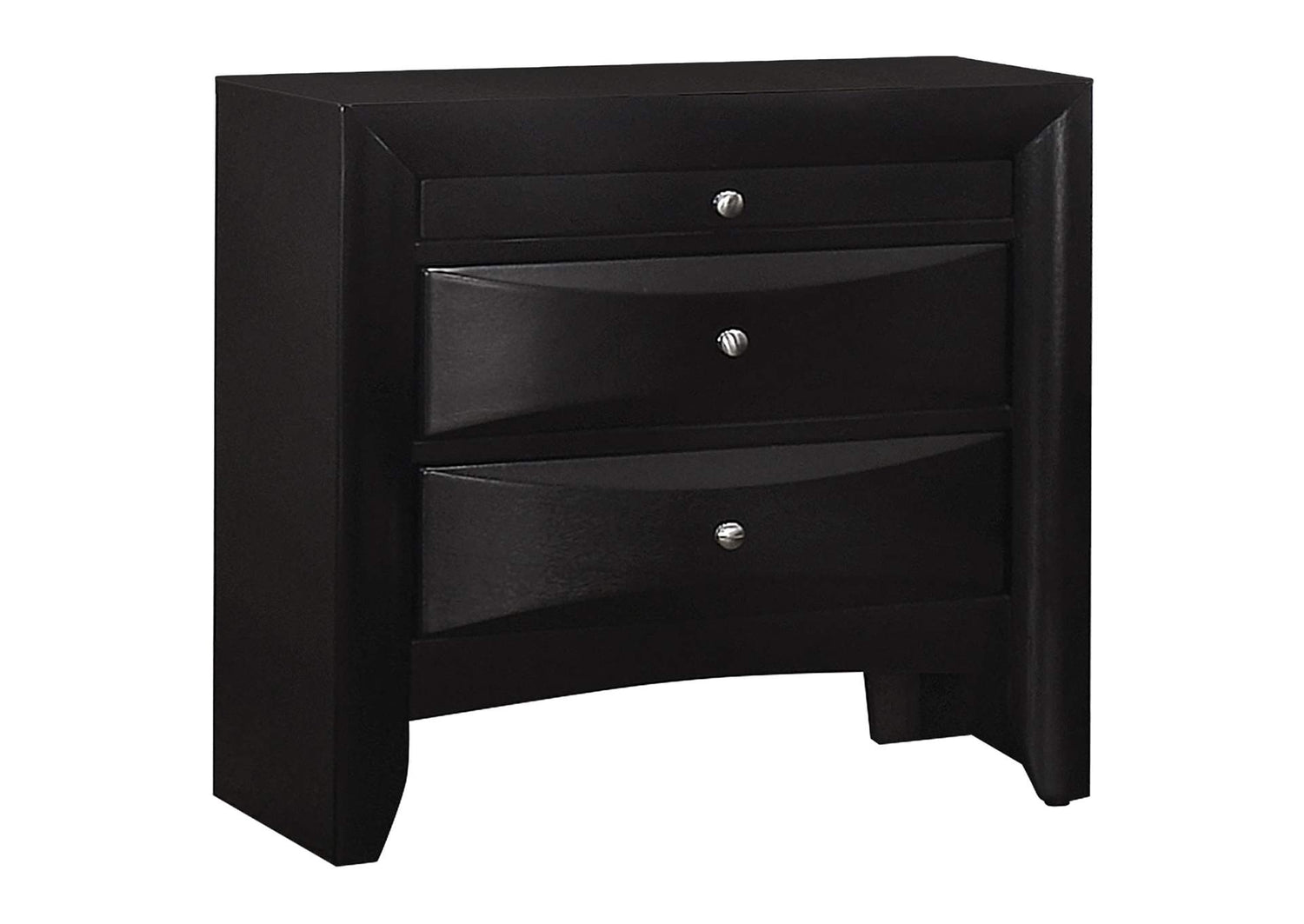 200702 Briana 2-drawer Nightstand Black