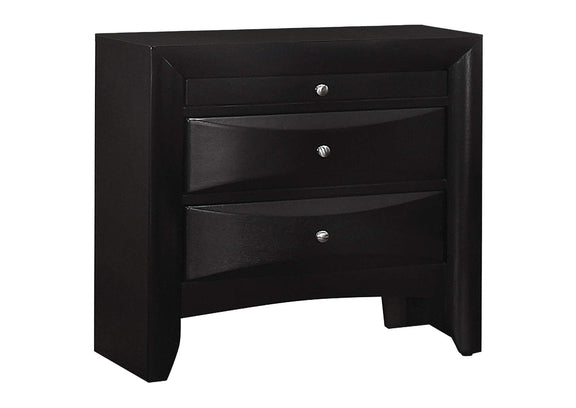 200702 Briana 2-drawer Nightstand Black