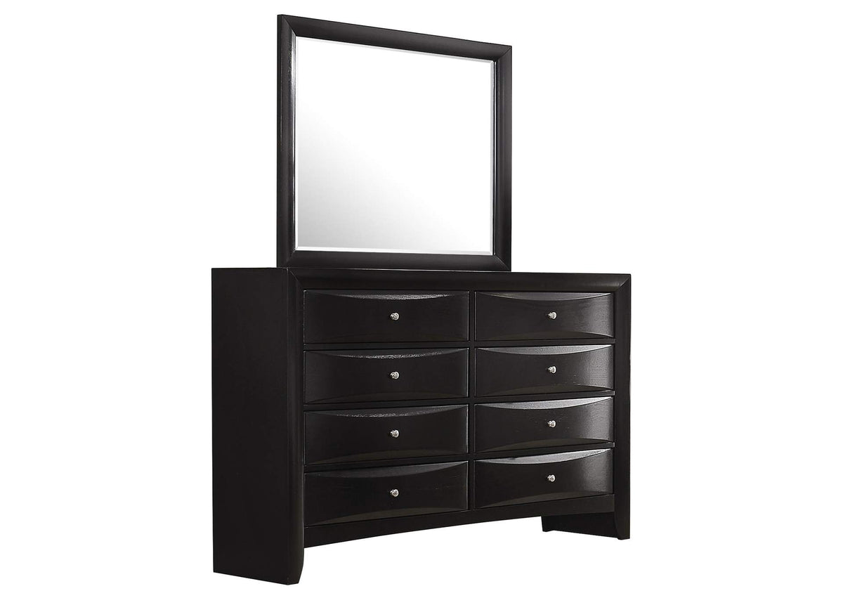 Briana 8-drawer Dresser with Mirror Black