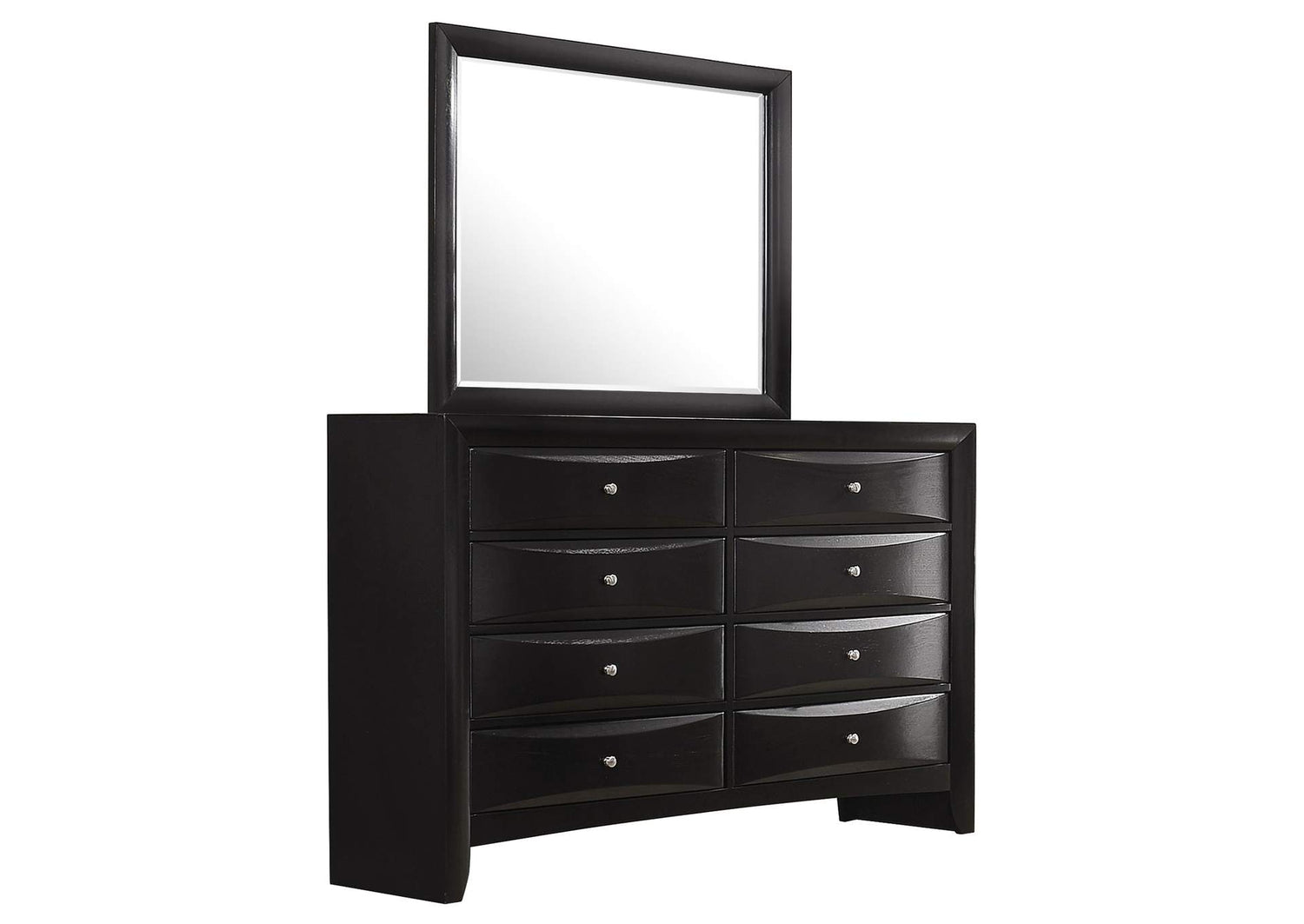 Briana 8-drawer Dresser with Mirror Black
