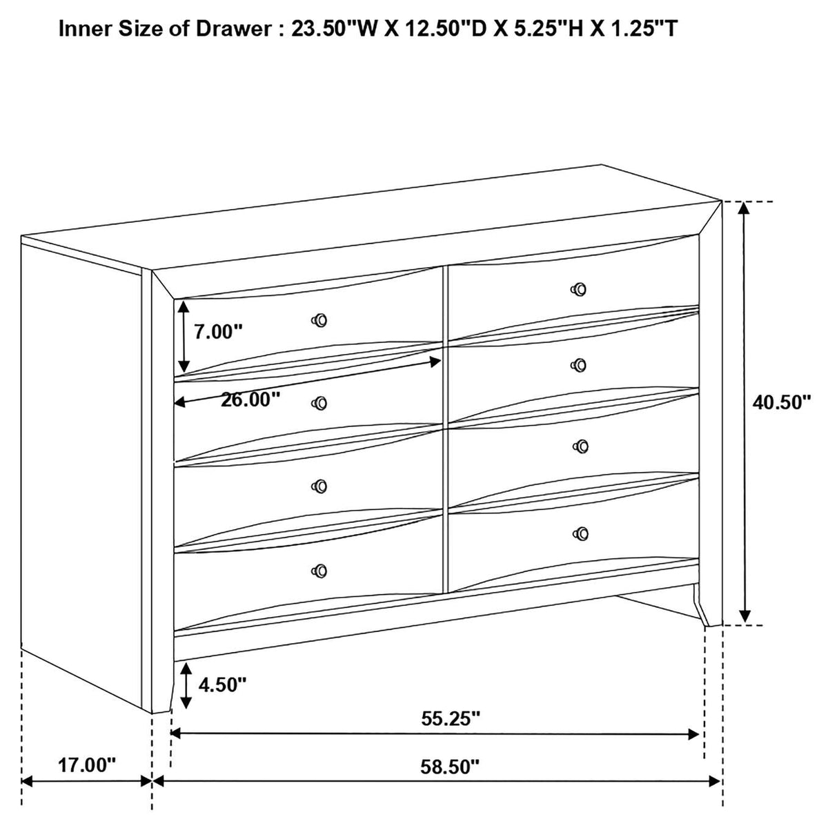 200703 Briana 8-drawer Dresser Black
