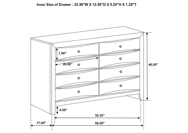 200703 Briana 8-drawer Dresser Black