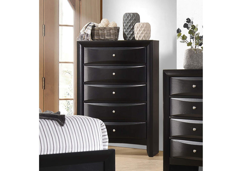 200705 Briana 5-drawer Bedroom Chest Black