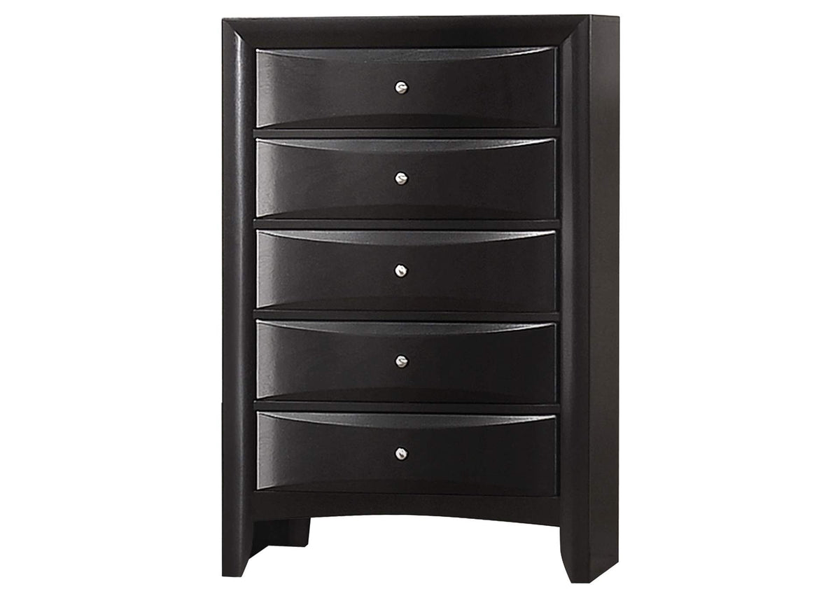 200705 Briana 5-drawer Bedroom Chest Black