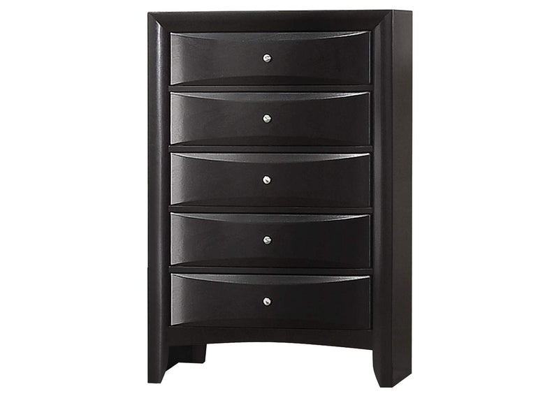 200705 Briana 5-drawer Bedroom Chest Black