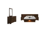 200711KE-S5P Jessica 5-piece Eastern King LED Bedroom Set Cappuccino