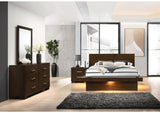 Jessica 4-piece Queen LED Bedroom Set Cappuccino