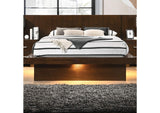200711Q Jessica Wood Queen LED Panel Bed Cappuccino