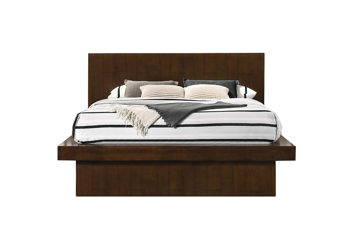 Jessica Wood Queen LED Panel Bed Cappuccino