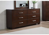 200713 Jessica 6-drawer Dresser Cappuccino