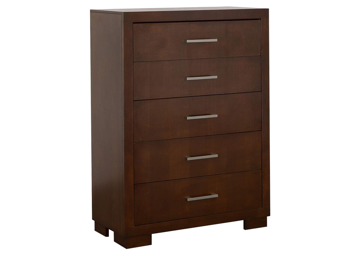 200715 Jessica 5-drawer Bedroom Chest Cappuccino