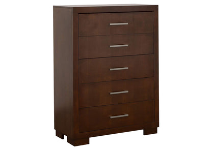 200715 Jessica 5-drawer Bedroom Chest Cappuccino