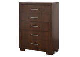 200715 Jessica 5-drawer Bedroom Chest Cappuccino