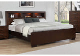 200719KE Jessica Eastern King LED Storage Bookcase Bed Cappuccino