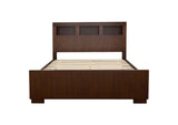 200719KE Jessica Eastern King LED Storage Bookcase Bed Cappuccino