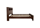 200719KW Jessica California King LED Storage Bookcase Bed Cappuccino