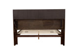 200719Q Jessica Wood Queen LED Storage Bookcase Bed Cappuccino