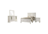 201301KEN-S4 Sandy Beach 4-piece Eastern King Bedroom Set Cream White