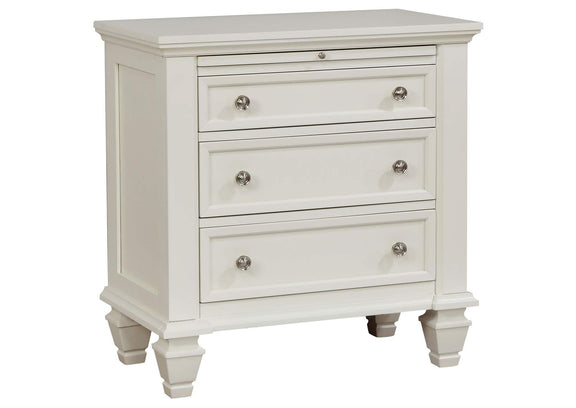 201301KEN-S4 Sandy Beach 4-piece Eastern King Bedroom Set Cream White