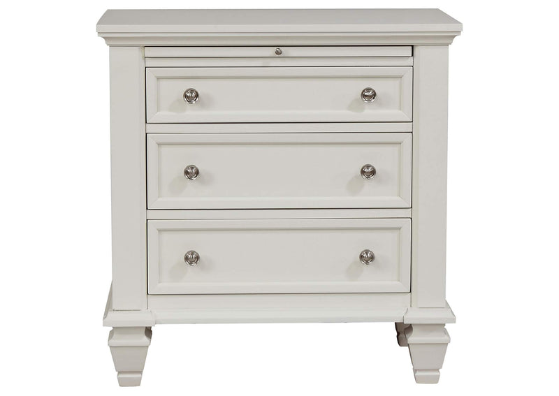 201301KEN-S4 Sandy Beach 4-piece Eastern King Bedroom Set Cream White
