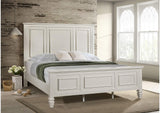 201301KEN Sandy Beach 63-inch Eastern King Wood Panel Bed Cream White
