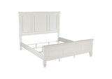 201301KEN Sandy Beach 63-inch Eastern King Wood Panel Bed Cream White