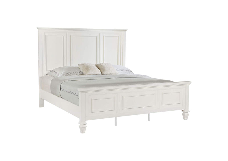 201301KEN Sandy Beach 63-inch Eastern King Wood Panel Bed Cream White