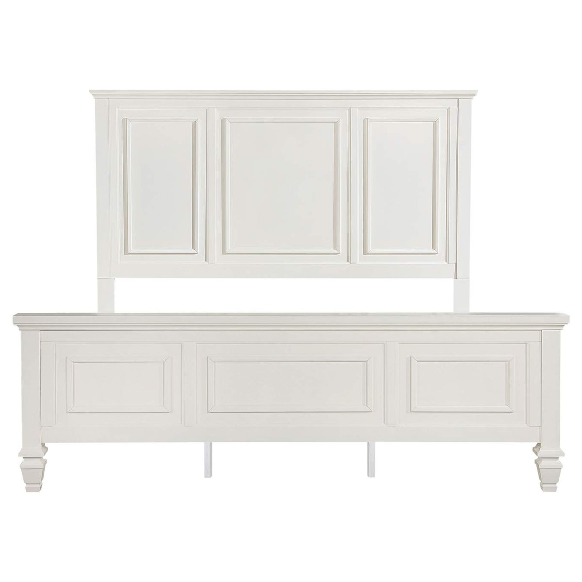 201301KEN Sandy Beach 63-inch Eastern King Wood Panel Bed Cream White