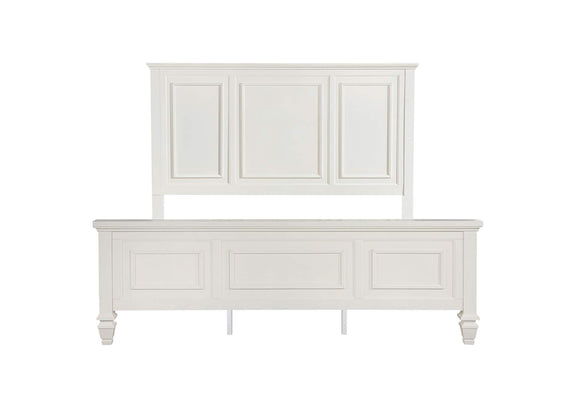 201301KEN Sandy Beach 63-inch Eastern King Wood Panel Bed Cream White