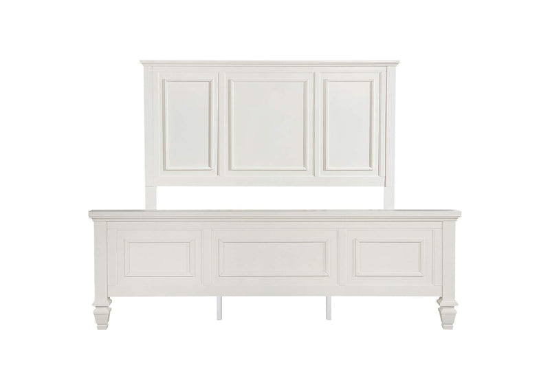 201301KEN Sandy Beach 63-inch Eastern King Wood Panel Bed Cream White