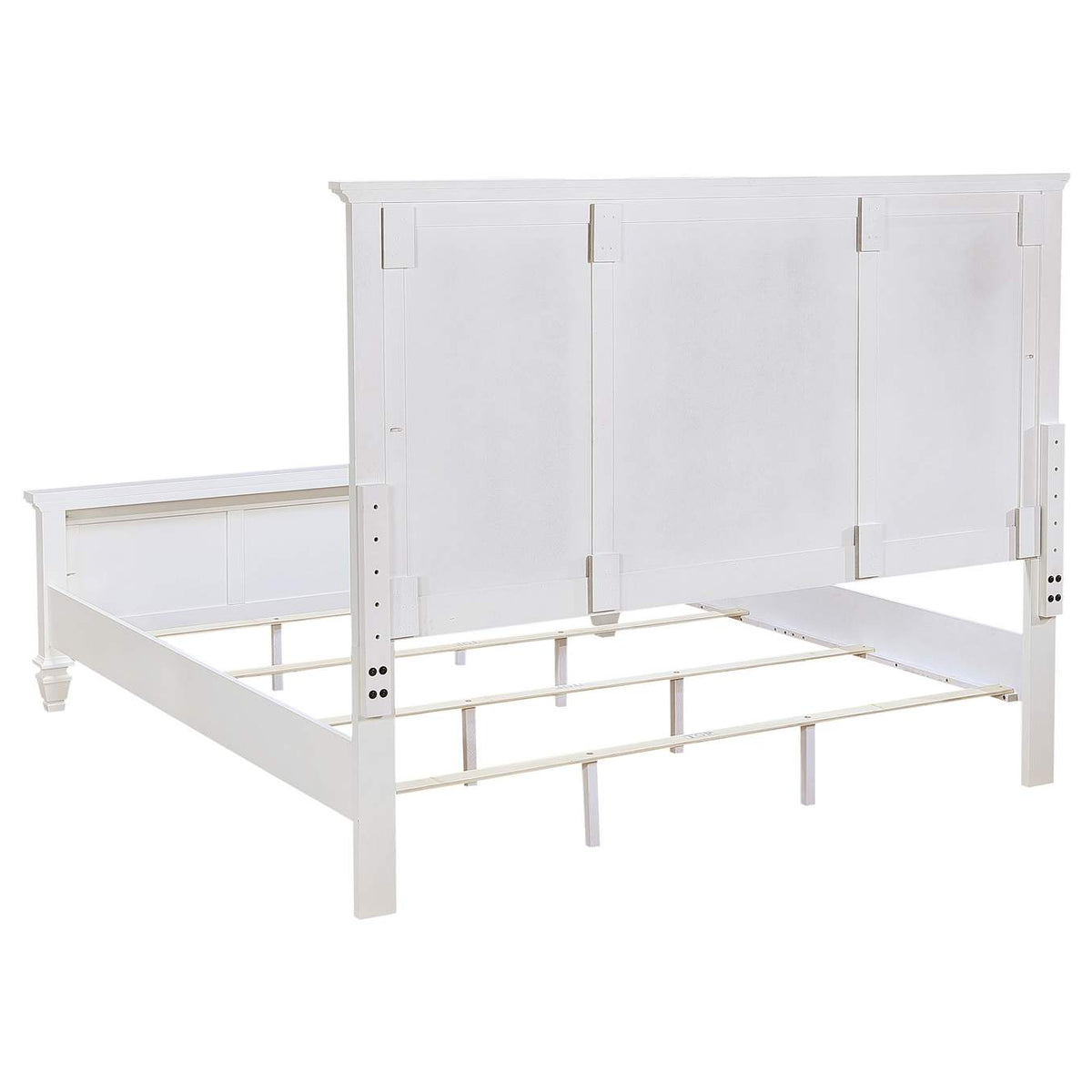 201301KEN Sandy Beach 63-inch Eastern King Wood Panel Bed Cream White