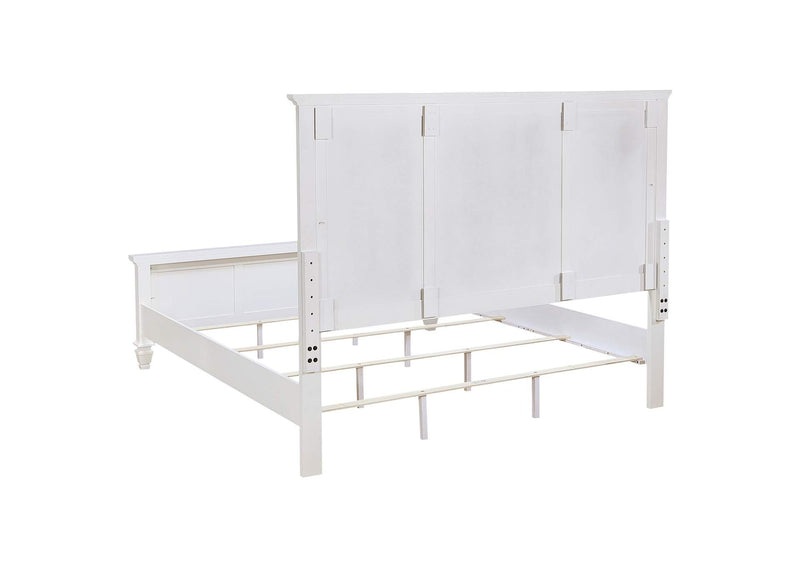201301KEN Sandy Beach 63-inch Eastern King Wood Panel Bed Cream White