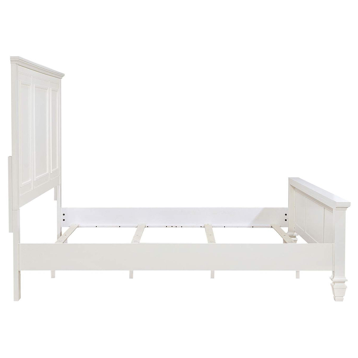 201301KEN Sandy Beach 63-inch Eastern King Wood Panel Bed Cream White